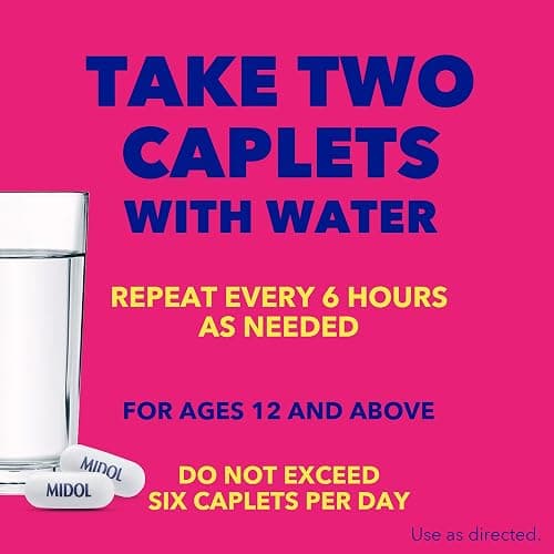 Midol Complete Menstrual Pain Relief Caplets, 40 Count - Provides Cramp, Headache, and Bloating Relief thumbnail 6