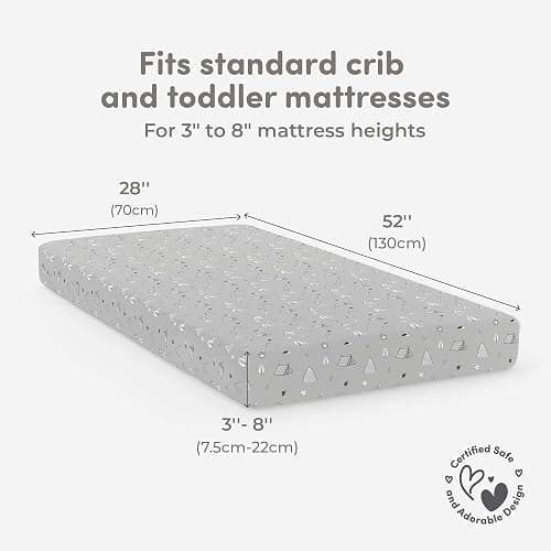 Cotton Crib Sheets 2 Pack – Sweety Fox Mini Fitted Sheets for Baby Boys and Girls, Soft Jersey Knit for Crib or Toddler Bed, Woodland Print thumbnail 3