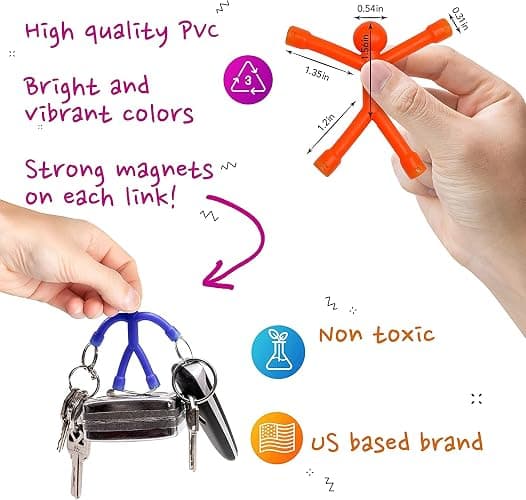 MagMen Magnetic Travel Toys: Stretchy, Fun, and Educational Fidget Toys for Kids and Adults Ages 3 and up 10 Opaque - 10 Piece- Classic Opaque thumbnail 7