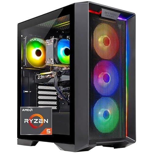 Skytech Nebula Gaming PC Desktop, Ryzen 5 5500 3.6 GHz (4.2GHz Turbo Boost), NVIDIA RTX 3050 6GB GDDR6, 500GB SSD, 16GB DDR4 RAM 3200, 650W Gold PSU, Wi-Fi, Win 11 - Image 1