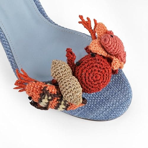 richealnini Lace Ankle Strappy Stiletto Heels for Women with Cute Animal Ornamented thumbnail 5