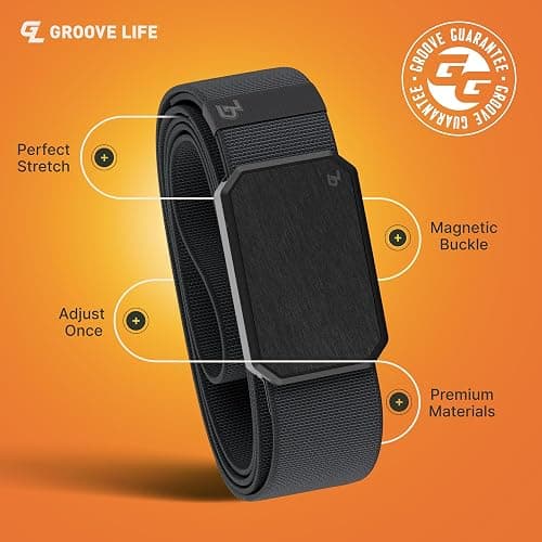 Groove Life Groove Belt OG - Men's Work Belt - Stretch Nylon, Magnetic Buckle, Adjustable, Comfortable, Tactical, EDC thumbnail 2