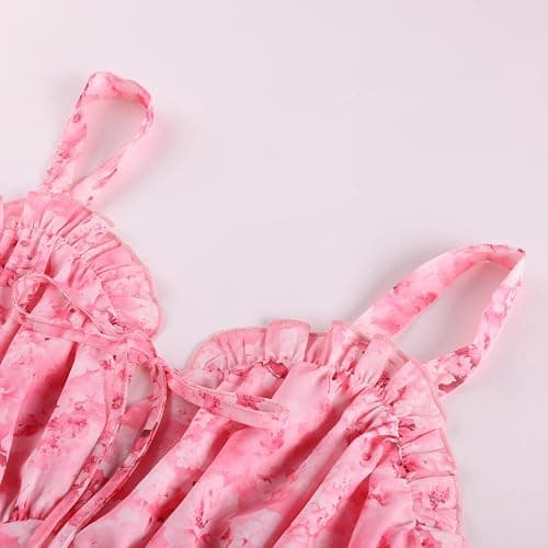 Scarlet Darkness Summer Dresses for Women 2026 Floral Corset Dress Long Milkmaid Dress with Pocket thumbnail 3