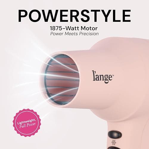 L'ANGE HAIR PowerStyle Turbo Ionic Hair Dryer | 1875 Watt Professional Blow Dryer with Diffuser & Concentrator | Multiple Heat & Speed Settings for Fast Drying | Salon-Grade Styling Tools, Blush thumbnail 4