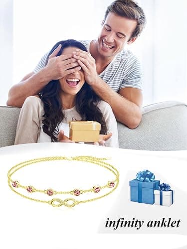 Dorunmo Anklet Bracelets For Women 925 Sterling Silver Birthstone/Infinity/Butterfly/Evil Eye/Turtle/Pineapple/Starfish/Heart Anklets Bracelets Jewelry Gifts for Women thumbnail 5