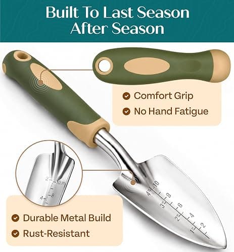 Heavy Duty Gardening Tools - Gardening Gifts for Women, Men, Mom, Dad - Durable, Ergonomic Garden Tools Set (Floral) thumbnail 6