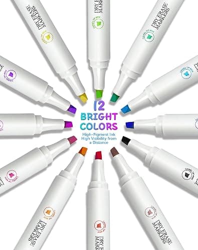 SFAIH Dry Erase Markers Chisel Tip with Magnetic Whiteboard Eraser, 36 Bulk 12 Assorted Colors White Board Markers for Teachers, Versatile Lines, 1s Quickly Dry, Perfect for Classroom and Office thumbnail 4