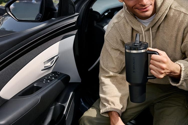 STANLEY Quencher ProTour Flip Straw Tumbler with Leakproof Lid 30 oz | Built-In Straw & Handle | Cupholder Compatible for Travel | Insulated Stainless Steel Cup | BPA-Free | Dark Blossom thumbnail 7
