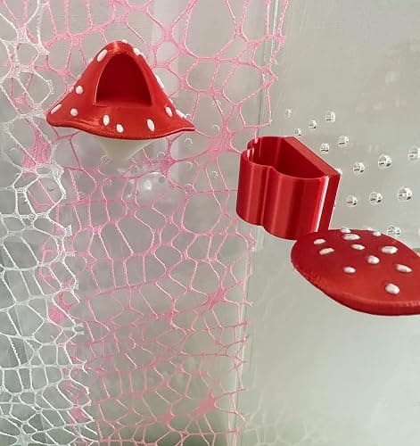 Okueejur Jumping Spider Accessories Kit – 6 Pcs Set with Mushroom Platforms, Magnetic Feeder Dish, and 2 Spider Webs (Pink & White) for Climbing, Feeding, and Decorating thumbnail 6
