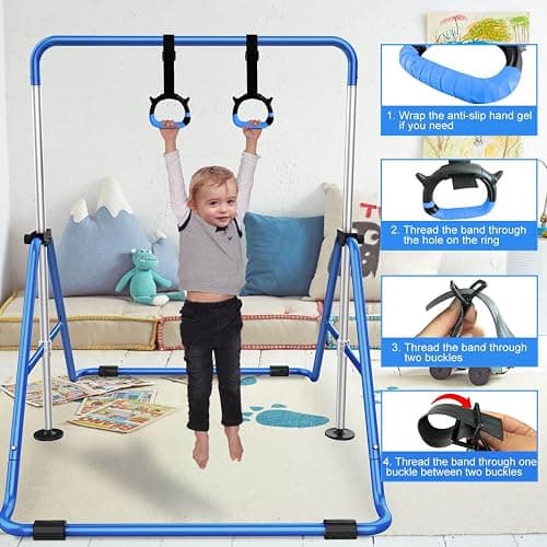 Tepemccu Expandable Gymnastics Bars, Adjustable Height Gymnastic Horizontal Bars, Children Folding Training Bar for Kids thumbnail 5