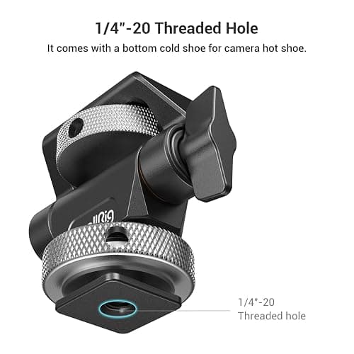 (Mise à Niveau) SMALLRIG Support de Moniteur avec Cold Shoe, Réglable Pivotant à 360° et Inclinable à 180° avec Goupilles de Positionnement Rebondissantes pour Moniteurs 5" et 7" - 2905B thumbnail 6