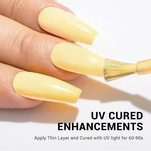 MelodySusie Thick Yellow Gel Nail Polish,0.5fl oz Pastel Soak Off UV LED Creamy Yellow Gel Polish Gift for Women Nail Art Manicure Salon DIY Nail Design Decoration at Home-310-A1902 thumbnail 5