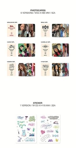 NewJeans : OMG - Message Card Ver. (HYEIN Version) 1st Single Album CD+Out Box+Message Cards+Photobook+Lyrics+Photocards+Sticker+(Extra NewJeans 5 Photocards+Pocket Mirror) thumbnail 6