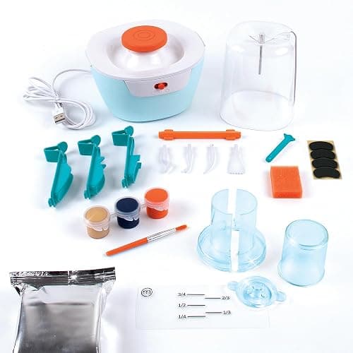 Make It Real Mini Pottery Studio - 26-Piece DIY Pottery Kit with Mess-Free Air Dry Clay - Create 10 Miniature Projects, Beginner to Master Levels - Innovative Centering Tool - Great for Kids Ages 8 thumbnail 4
