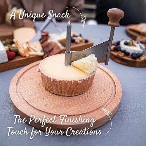 BOSKA Cheese Curler Amigo - The Original with 10-year Warranty - Cheese Wheel for i.a. Tete de Moine, Girolle & Chocolate - Cheese Shaver made of Stainless Steel thumbnail 5