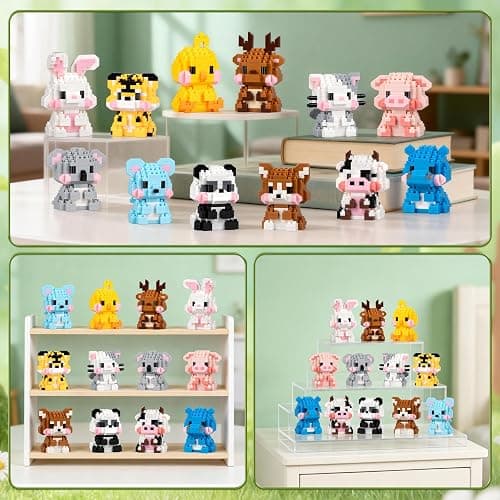 HIGH GODO 12 Pack Animal Party Favors Building Sets, Mini Animals Building Blocks, Goodie Bags Stuffers, Classroom Small Prize Toys Gifts for Adults Teens Age 14+ thumbnail 2