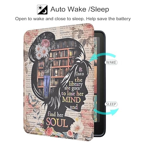 Lightweight Case for 7" Kindle Paperwhite 12th Gen 2024 & Kindle Colorsoft | PU Leather Foldable Protective Cover, Magnetic Closure, Auto Wake/Sleep, for Kindle Case, Book Lovers Gifts thumbnail 5