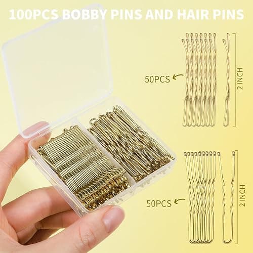 Teenitor 100Pcs Blonde Bobby Pins, Bobby Pins Blonde Gold Hair Pins, Gold Hair Pins for Women 2inch thumbnail 5