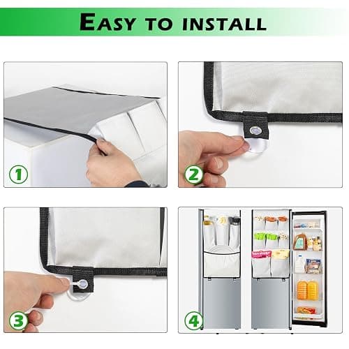 Forzacx Smart Mini Fridge Organizer with 12 Pockets, can be Hung on Majority Mini Fridge Top, Maximizing Your Storage Space, Perfectly Holds plates and More. Ideal for Offices or Dorms(Grey) thumbnail 7
