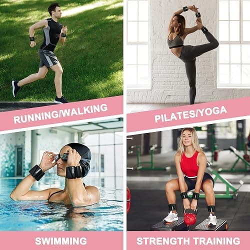 Wrist Ankle Weights for Women Men, Adjustable Silicone Weighted Bangles 2 Lbs Each, Wrist Weights Perfect for Walking, Pilates, Yoga, Barre, Pool, Exercises,Strength Training and Gym (Set of 2) thumbnail 7