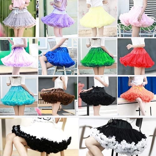 Colyanda Womens 3-Layered Pleated Tulle Petticoat Tutu Puffy Party Cosplay Skirt thumbnail 2