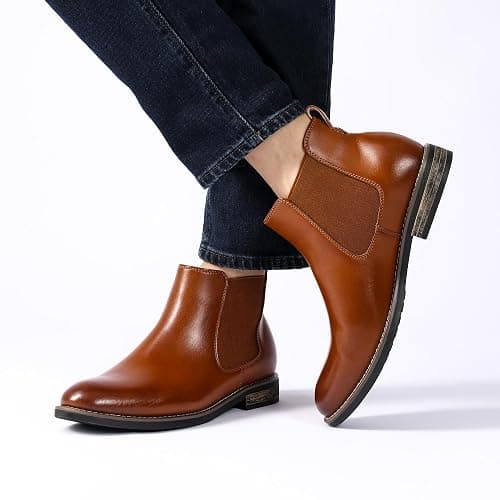 Bruno Marc Men's Suede Leather Chelsea Ankle Boots thumbnail 2