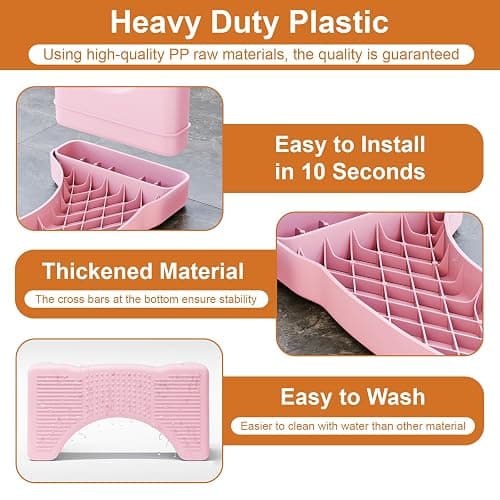 Pink Poop Stool Adult - 7" Toilet Stool with Non-Slip Designs for Squatting in Bathroom thumbnail 6