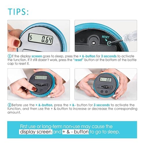 X-Large Piggy Bank for Adults, Vcertcpl Digital Counting Bank with LCD Counter, 2.8L Capacity Coin Bank Money Jar, Designed for All US Coins (Blue2) thumbnail 8
