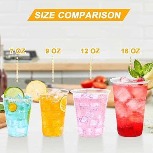 BYSNOW 7 oz Clear Plastic Cups, 500 Count Bulk, PP Clear Plastic Cups for Party with Higher Heat Resistance, Suit for Hot Beverages, Soda, Juice (7oz 500count) thumbnail 5