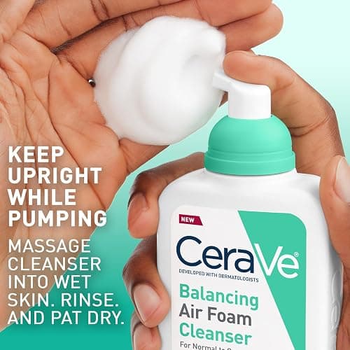 CeraVe Balancing Air Foam Face Wash, Foaming Facial Cleanser For Combination Skin, 8HR Oil Control + 24HR Hydration, Fragrance-Free & Non-Comedogenic, With Glycolysine™ & 3 Essential Ceramides, 8oz thumbnail 8