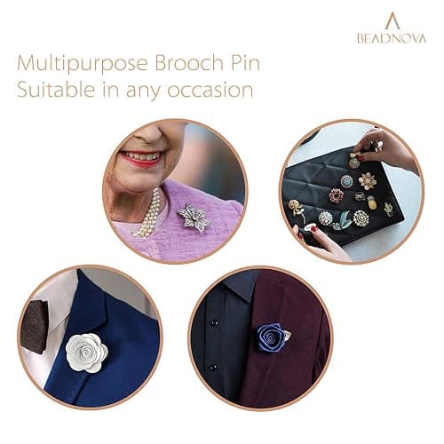 BEADNOVA Bar Pin Back 160pcs Brooch Pin Back Clasp Pinbacking Brooch Pinback for Crafts Badge Name Tag DIY Jewelry Making and Craft (Mix Size, 160 Pcs, Silver Color) thumbnail 5