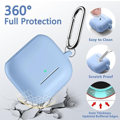 Dgege for Airpods 4th Generation Case Cover(2024),Soft Silicone Full Protective Case for AirPods 4 Case with Keychain & Cleaner Kit,Compatible with Apple Airpods 4 for Women,Men（Lilac） thumbnail 3