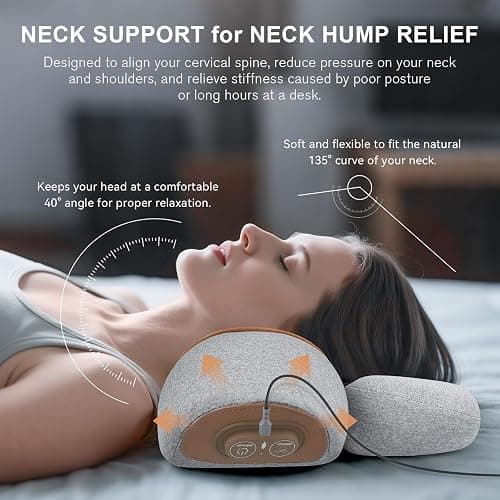 Lifiora 3-in-1 Neck Massager Pillow with Heat & Gentle Support, Deep Relaxation for Neck, Massage Pillow for Shoulder & Back, Ergonomic Pillow Design for Daily Comfort at Home or Office thumbnail 3