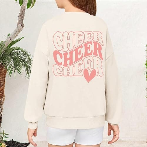 Zoemghc Cheer Sweatshirts for Girls Cheerleader Graphic Sweatshirt Teen Girl Preppy Funny Letter Print Shirt Pullover Tops thumbnail 3
