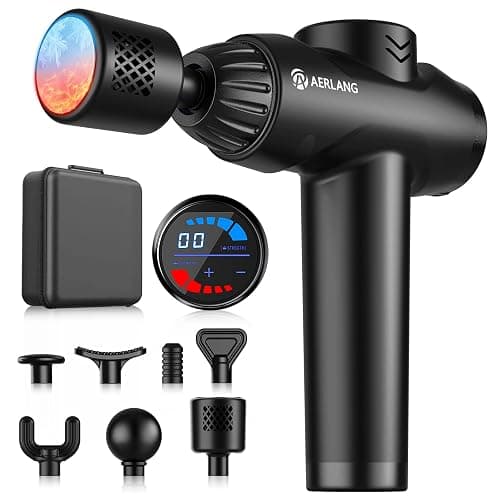AERLANG Massage Gun with Heat and Cold,Deep Tissue Massage Gun, Back and Neck Massager for Pain Relief,Muscle Percussion Massager,Handheld Messager with 7Heads&Silent Birthday Gifts for him - Image 1