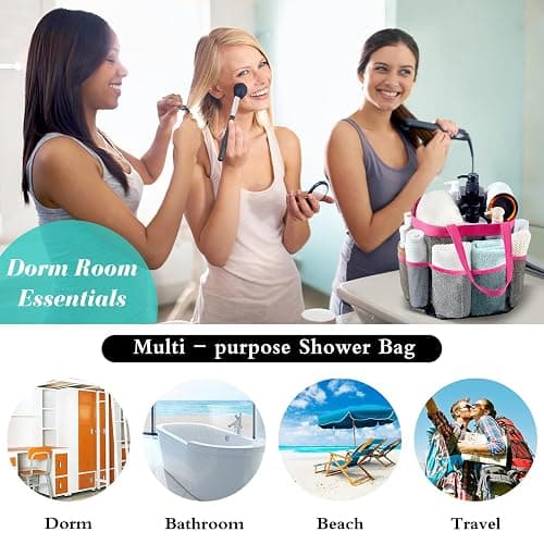 Attmu Mesh Shower Caddy Portable, Quick Dry Hanging Shower Tote Bag for College Dorm Room Essentials, Large Capacity Shower Caddy Dorm for Bathroom Gym Swimming thumbnail 6
