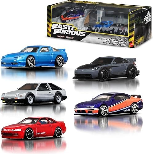 Hot Wheels Toy Cars, Premium Fast & Furious Tokyo Drift Bundle, 5 1:64 Scale Die-Cast Vehicles from the Fast Movie in Collectable Packaging - Image 1