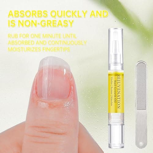 Fiorland Nail Growth Oil, Rejuvenation Nail Strengthener & Repair Serum with Nail File- 3 in 1 Formula for Instant Growth, Cuticle Care (3PCS) - 1 Count (Pack of 3) thumbnail 7