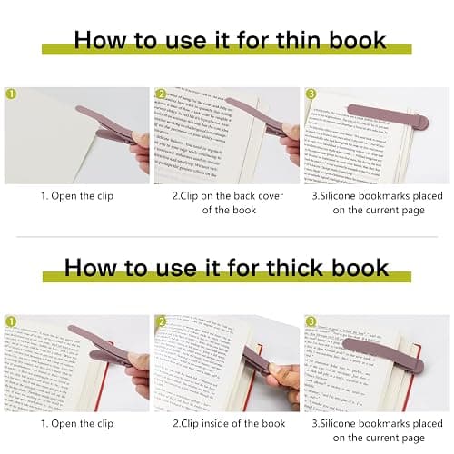 SMUK 3pcs Automatic Bookmark, Silicone Book Marks for Reading Women, Men, Kids, Book Lovers, Cute Unique Book Markers for Reading, Reading Accessories Gifts for Book Lovers thumbnail 4