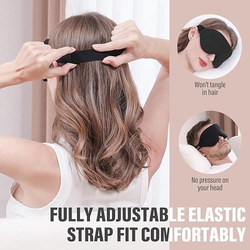 YIVIEW Sleep Mask for Side Sleeper, Complete Light Blocking 3D Sleeping Eye Mask, Soft Breathable Eye Cover for Women Men, Relaxing Zero Pressure Night Blindfold - Black thumbnail 6