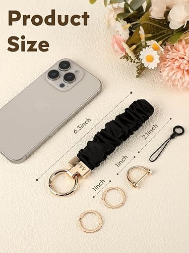 COHVV Scrunchie Keychain Wristlet for Women, Stretchy Car Key Holder | Cute Stretchy Wristlet Keychain for Car Keys, Gym, Shopping, Travel, Bag Charm, and Everyday Carry thumbnail 2