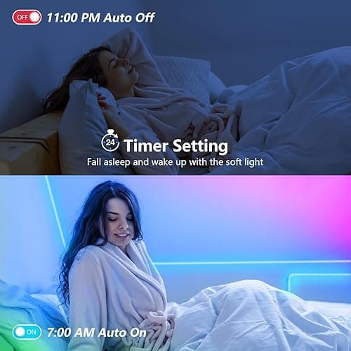 SINWE 30M Led Strip Lights, Music Sync Led Lights with 44 Keys Remote and App Control, Color Changing RGB Lights for Bedroom Room Home Kitchen Party Christmas Decoration (100FT) - 30M thumbnail 5