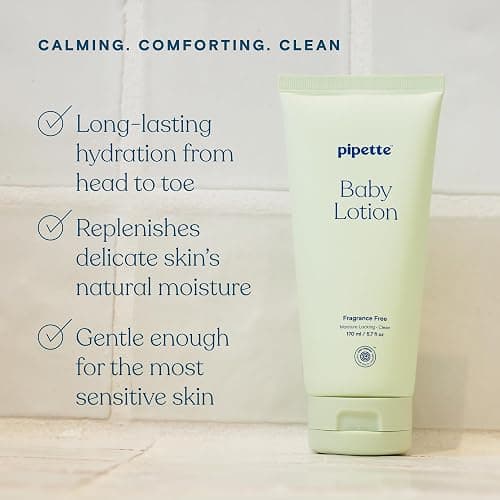 Pipette Baby Lotion, Fragrance Free, 5.7 fl oz (Pack of 2), Unscented Baby Lotion for Newborn, Sensitive Skin, and Kids, Non-Toxic and Hypoallergenic, Made with Ceramides thumbnail 2