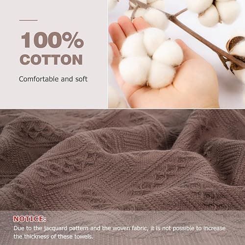 Luxury Decorative Hand Towels Bathroom: 2 Packs 14X30 100% Cotton Turkish Absorbent Soft Face Towel Set for Boho Bathroom Decor Kitchen Hotel Spa Farmhouse Guest Tea Gift (Cream White, 14"x30") thumbnail 6