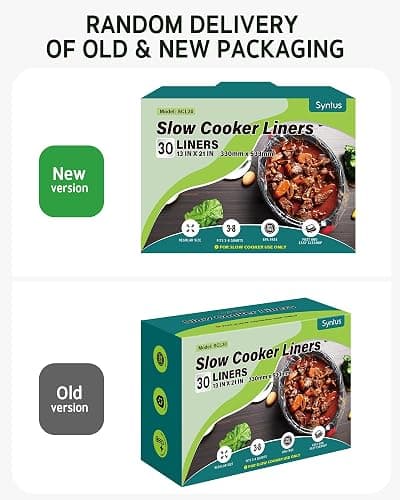 Syntus Slow Cooker Liners, 30 Count Cooking Bags Large Size Disposable Pot Liners Plastic Bags, Fit 3QT to 8QT for Slow Cooker Cooking Trays, 13"x 21", 30 Liners thumbnail 5