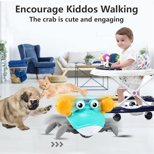control future Crawling Crab Baby Toy - Infant Tummy Time Toys 3 4 5 6 7 8 9 10 11 12 Babies Boy 3-6 6-12 Learning Crawl 9-12 12-18 Walking Toddler 36 Months Old Music Development 1st Birthday Gifts thumbnail 6