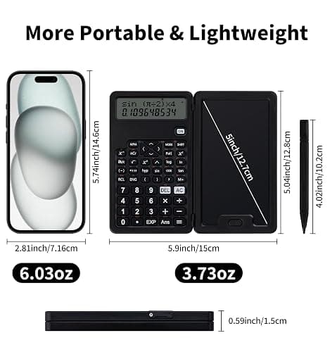 Scientific Calculators for Students, Office Desktop Calculators, 240 Computing Functions, Small Calculator with Notepad, Ideal for Middle High School Students and Teachers (Black) thumbnail 5