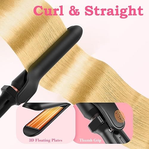 Ufree 5 in 1 Curling Iron with Interchangeable Ceramic Barrels (0.35"-1.25"), Curling Wand Set with Flat Iron Hair Straightener, Instant Heat Up, Dual Voltage Hair Curler, Gifts for Women thumbnail 5