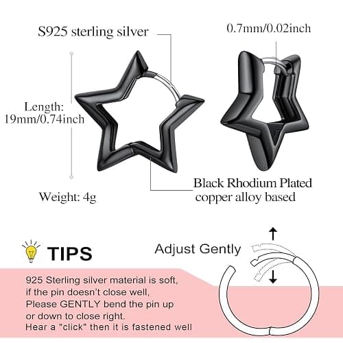 black star huggie earrings thumbnail 5