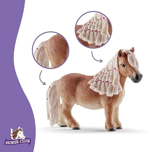 Schleich Horse Club - 8 PC Miniature Shetland Pony Family Playset - Mare, Stallion, and Baby Mini Horse Figurines and Accessories - Realistic Equestrian Toys for Girls and Boys Ages 5+ | 41432 thumbnail 7